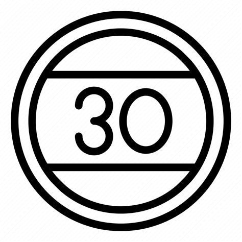 Speed limit, road sign, 30, signaling icon - Download on Iconfinder