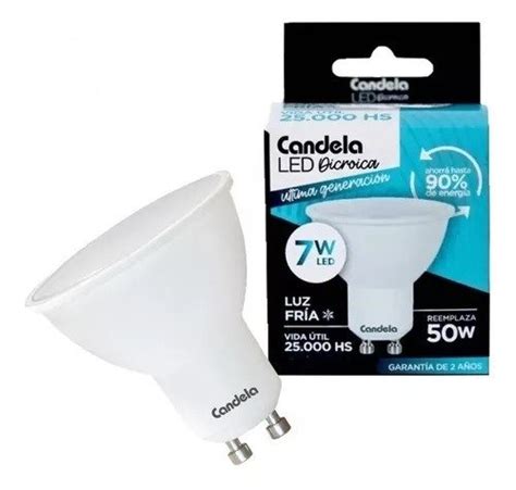 Foco Led Dicroico 7w Candela Luz Fría Viciadero