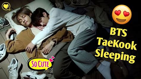 Bts Taekook Cute Sleeping Moments Taehyung And Jungkook Youtube