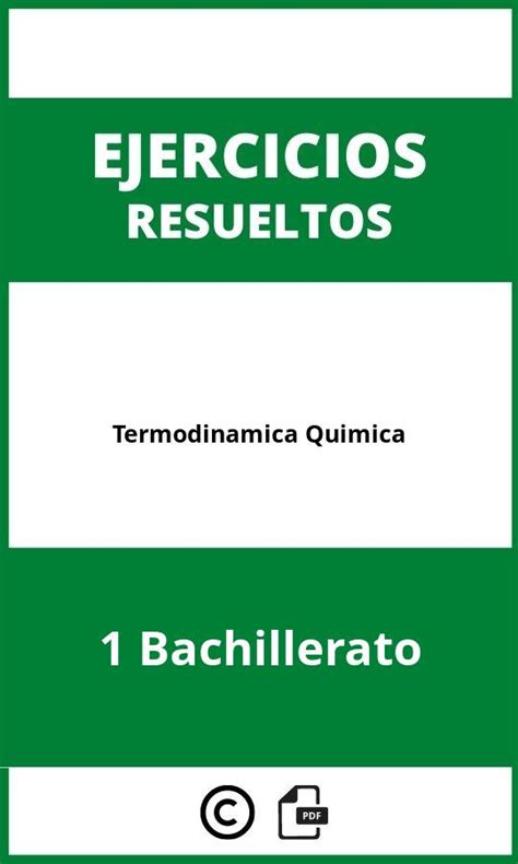 Ejercicios Termodinamica Quimica 1 Bachillerato PDF 2025