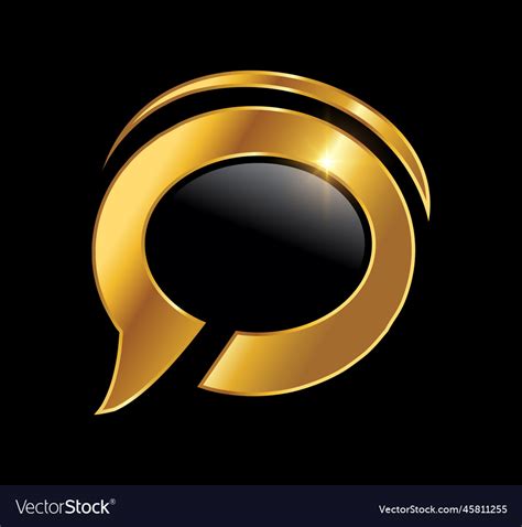 Golden Circle Chat Logo Royalty Free Vector Image