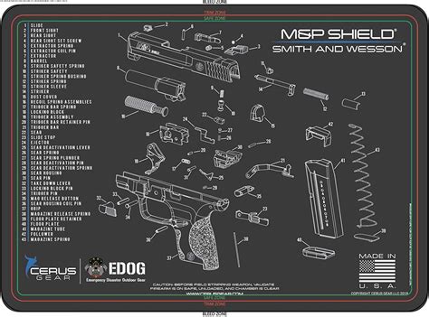 EDOG Smith & Wesso M&P Shield Cerus Gear Schematic (Exploded View) Hea ...