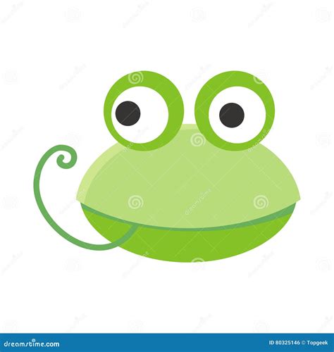 Frog Face Vector Illustration In Flat Design 80325146