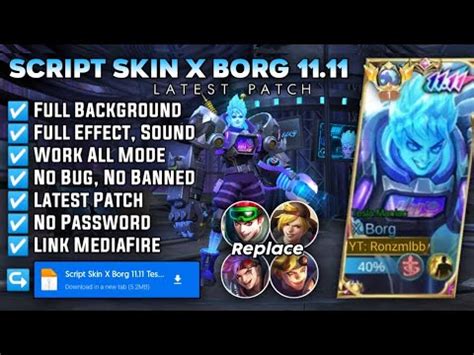 Script Skin X Borg 11 11 Tesla Maniac No Password Full Effect Voice