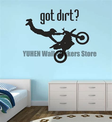 Motorcycle Performance Velvet Wall Stickers Art Decals Grated Dirt ...