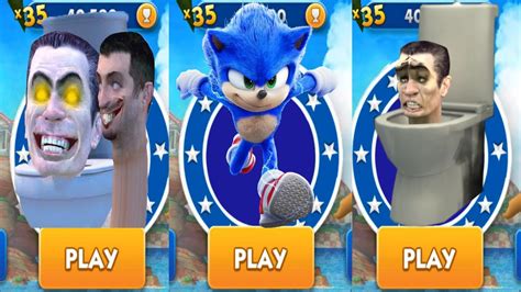 Sonic Dash Vs Skibidi Toilet Run Movie Sonic Vs All Bosses Eggman