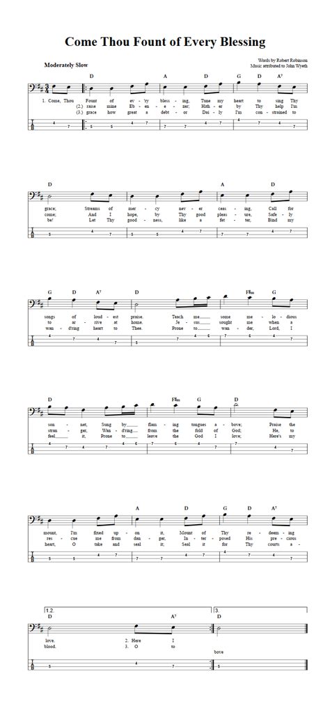 Come Thou Fount Of Every Blessing Guitar Chords