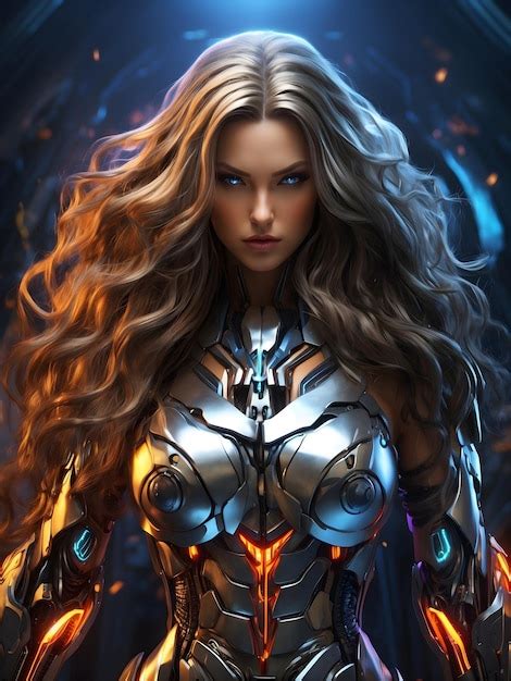 Premium AI Image A Fierce And Confident Female Character With Long