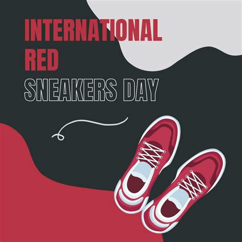 International Red Sneakers Day Poster Suitable For Social Media Post