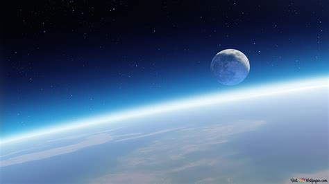 Earth And Moon 4K wallpaper download