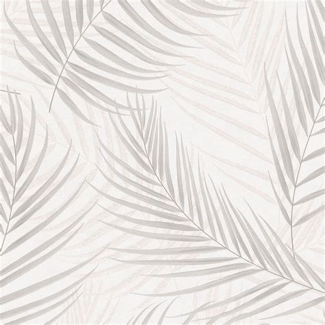 Erismann Modern Palm Leaves White Wallpaper Wilko