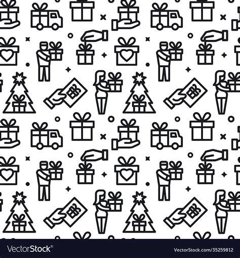 Gifts Seamless Pattern Royalty Free Vector Image