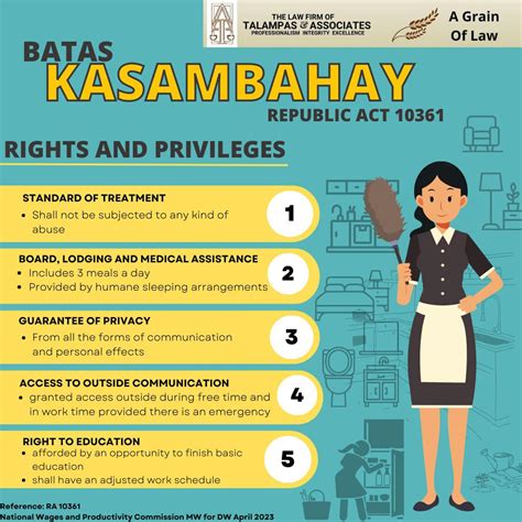 Batas Kasambahay Republic Act The Law Firm Of Talampas Associates