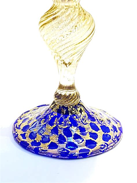 Bicchiere Tipetto Veneziano Murano Blu Venturini Souvenirs Vetro Di