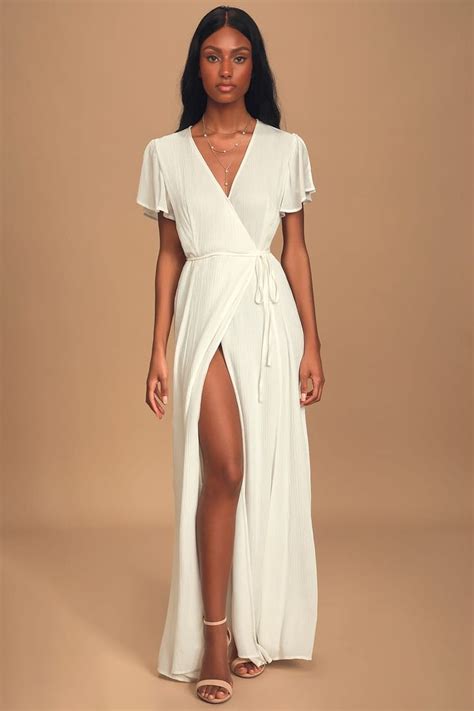 Heart Of Marigold White Wrap Maxi Dress Maxi Wrap Dress White Wrap