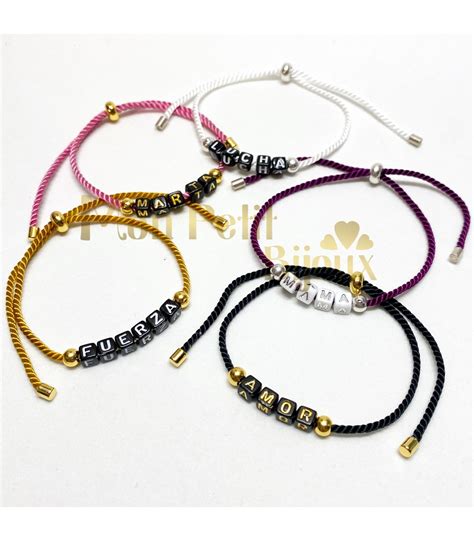 Pulsera Personalizada Letras Cuadradas