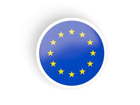 Round Concave Icon Illustration Of Flag Of European Union