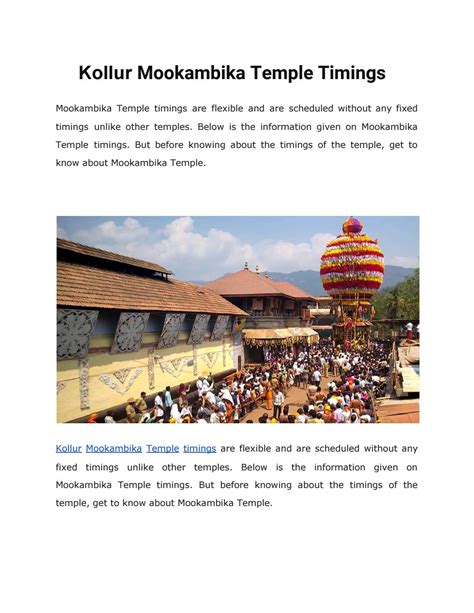 Mookambika temple timings by sri App - Issuu