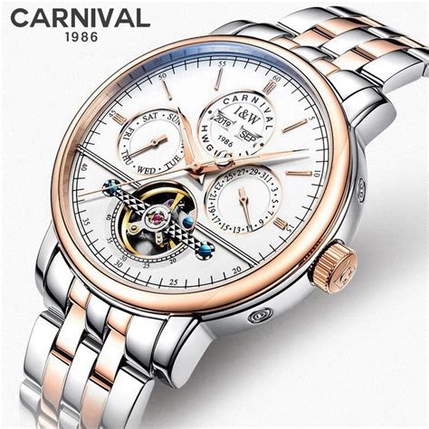 Carnival Brand Fashion Tourbillon Mechanical Watch For Men Luxury Year