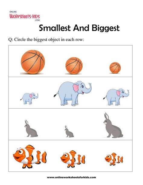 Biggest And Smallest Worksheets