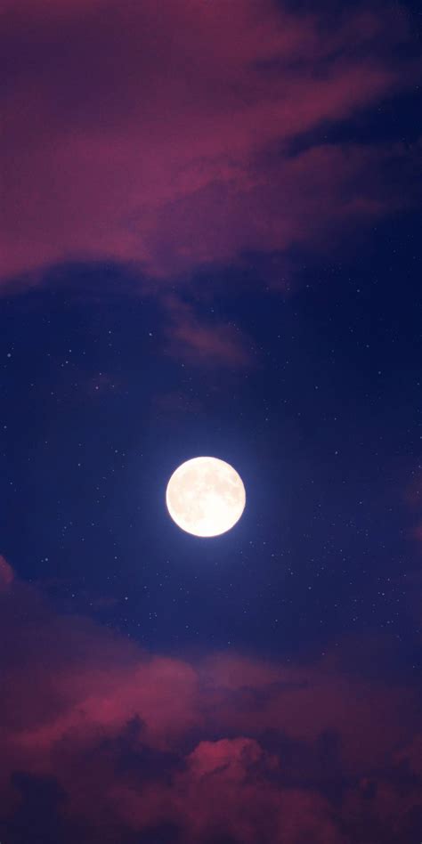 Full moon in the night sky