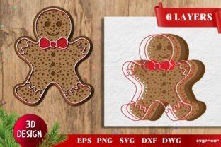 D Christmas Gingerbread Svg Bundle Graphic By Svgocean Creative Fabrica