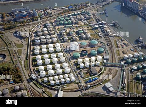 Aerial View Tank Farm Vopak Storage Of Mineral Oil Gas And Chemical