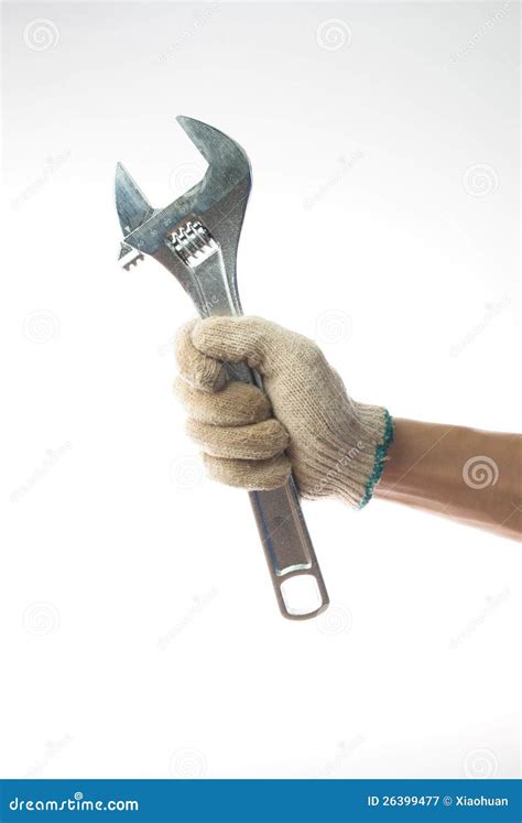 Hand and adjustable wrench stock image. Image of construct - 26399477