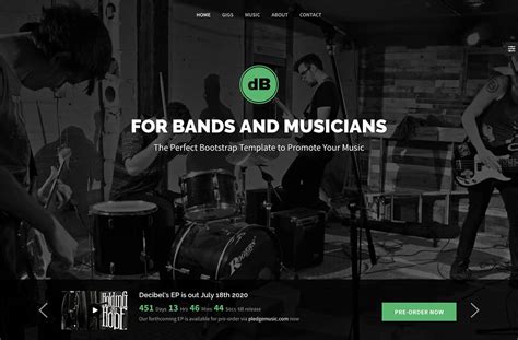 Best Music Website Templates for Musicians and Bands (HTML5 & Bootstrap)