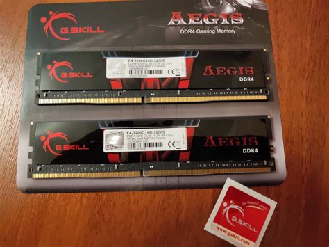 Оперативная память G Skill Aegis Ddr4 32gb 2x16gb Kit 3200mhz Cl16 1