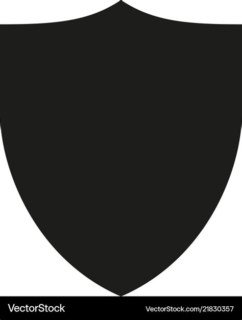 Black and white simple shield silhouette Vector Image