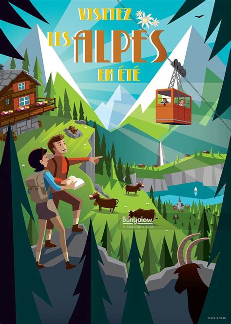 Visitez Les Alpes En T Par Charlie Adam Bungalow Graphics Achat