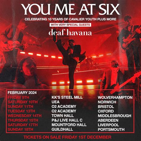 You Me At Six Announce Cavalier Youth Th Anniversary Tour