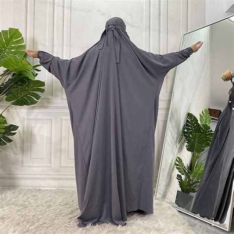 Ramadan Eid Prayer Garment Muslim Dress Women Abaya Dubai Jilbab Khimar