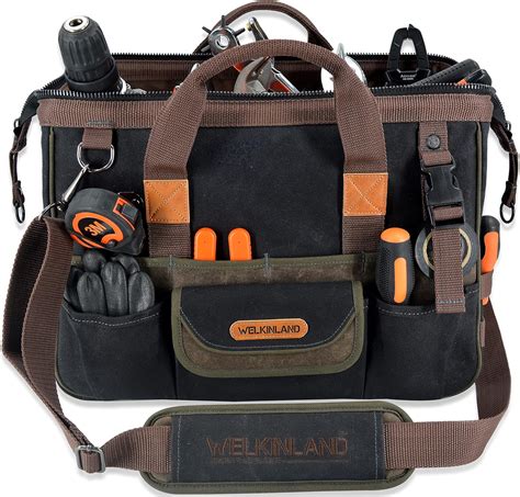 Buy Welkinland Pockets Waxed Canvas Tool Bag Heavy Duty Electrician