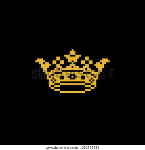 8bit Pixel Crown Vector Illustration เวกเตอรสตอก ปลอดคาลขสทธ