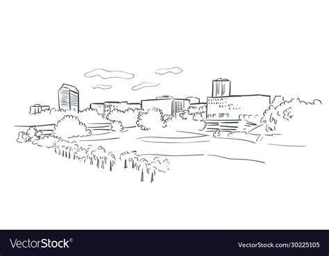 Florida Tallahassee Sketch Line Usa Landscape Vector Image