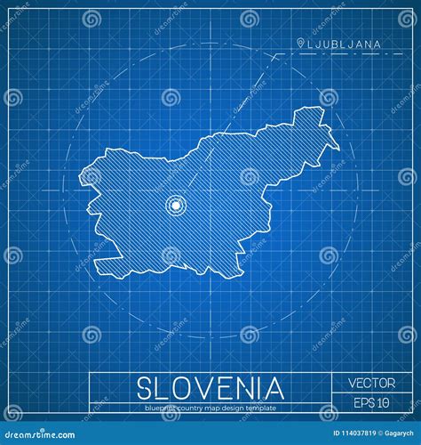 Plantilla Del Mapa Del Modelo De Eslovenia Con El Capital Ilustraci N