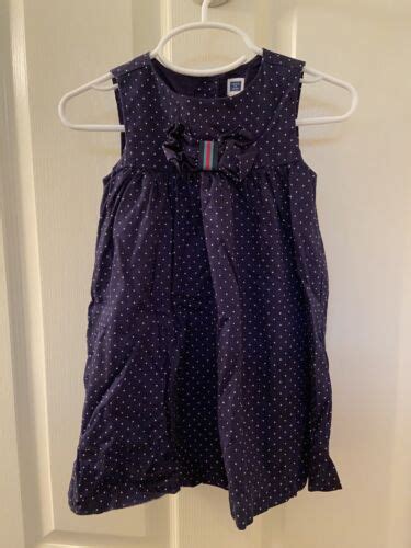 Janie And Jack Dress First Cruise Navy Blue Bow Dotted Girls Size 12 18