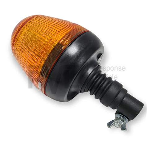 LED Rotating Flashing Amber Beacon Flexible DIN Pole Mount Tractor