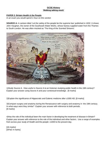 Aqa Gcse History Britain Health And The People Walking Talking Mock Teaching Resources