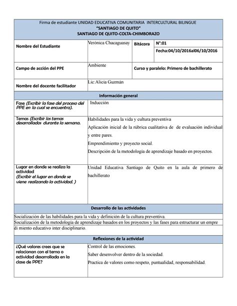 Formato Bitacora De Actividades Ejemplo Ciencia Y Tecnologia Ciencia Images