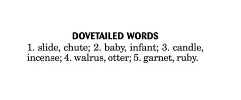 Brain Teaser Dovetail Words