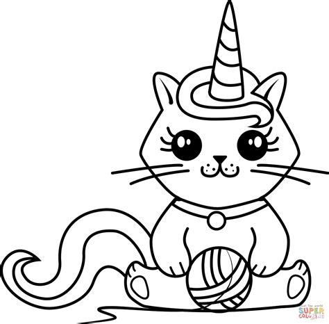 Dibujo De Gatito Unicornio Para Colorear Dibujos Para Colorear Imprimir Gratis