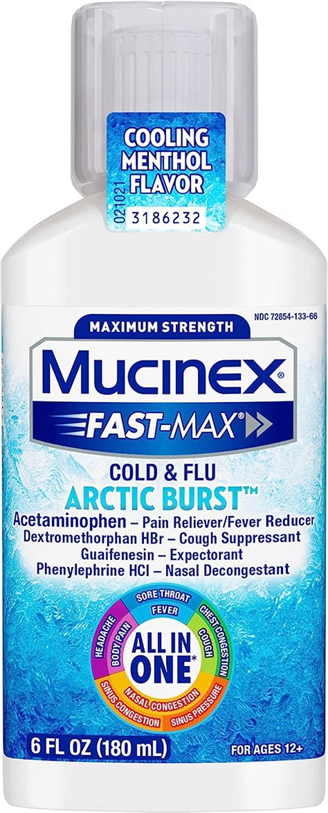 Amazon Mucinex Maximum Strength Fast Max Cold Flu Arctic Burst