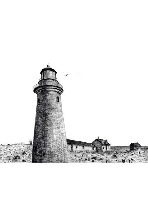 The Lighthouse Film Still Original Drawing, 19th Century Lighthouse ...