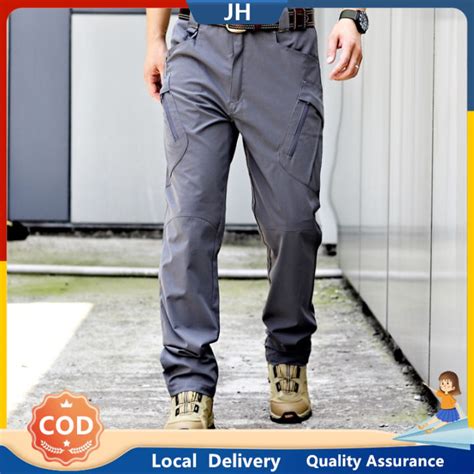 【codandready Stock】new Ix9 Tactical Pants Mens Outdoor Trousers Waterproof Multi Pocket Work