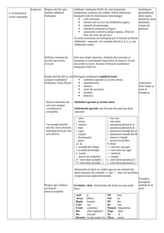 Alfabetul Vocabularul Limbajului Pascal Doc