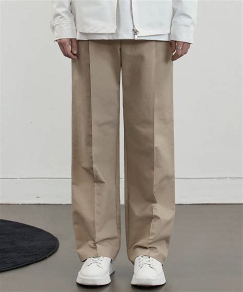 MUSINSA ALYSS Pintuck Wide Chino Pants Beige