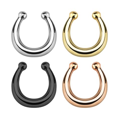 Beautiful fake septum ring with a simple design in different colors